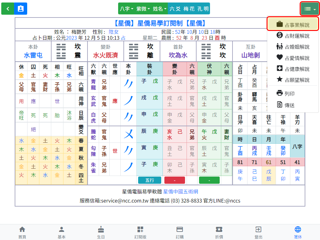 占卦解說分析